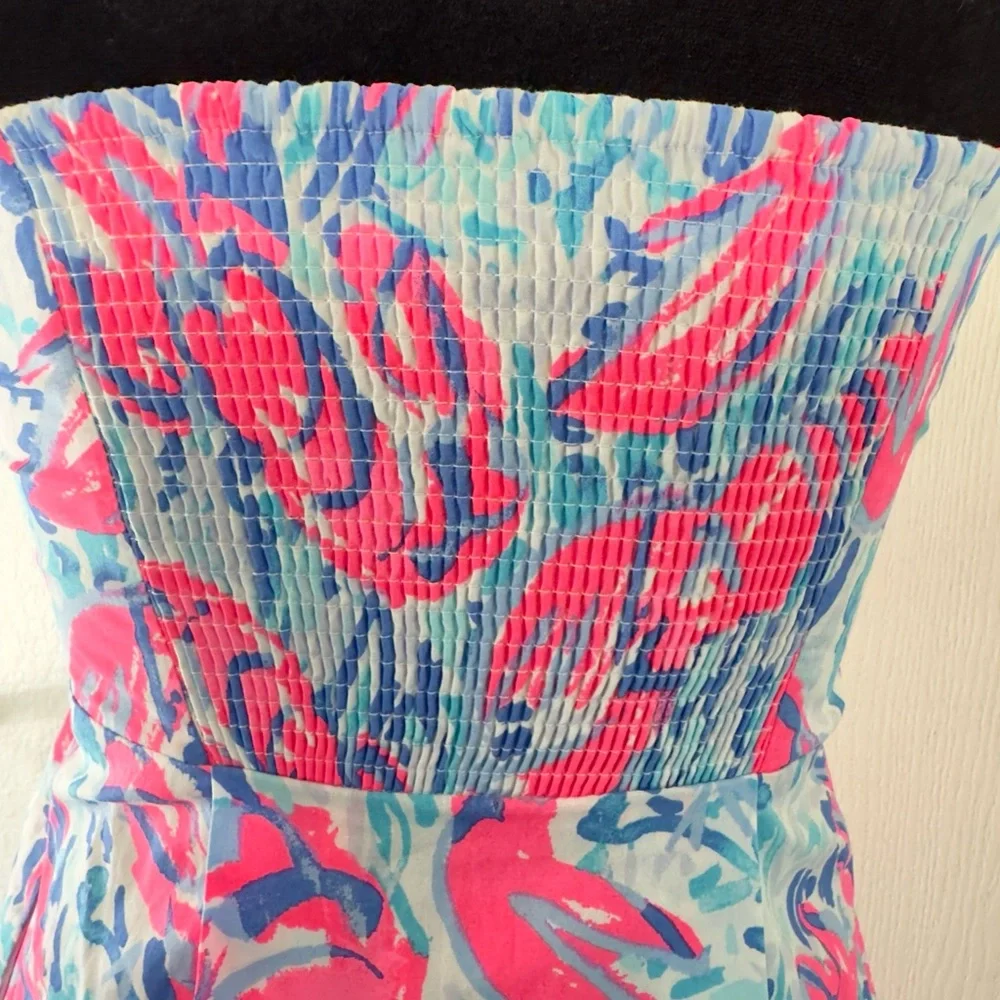 LILLY PULITZER EASTON DRESS COSMIC CORAL "CRACKED UP" Size 00 - Picture 10 of 16